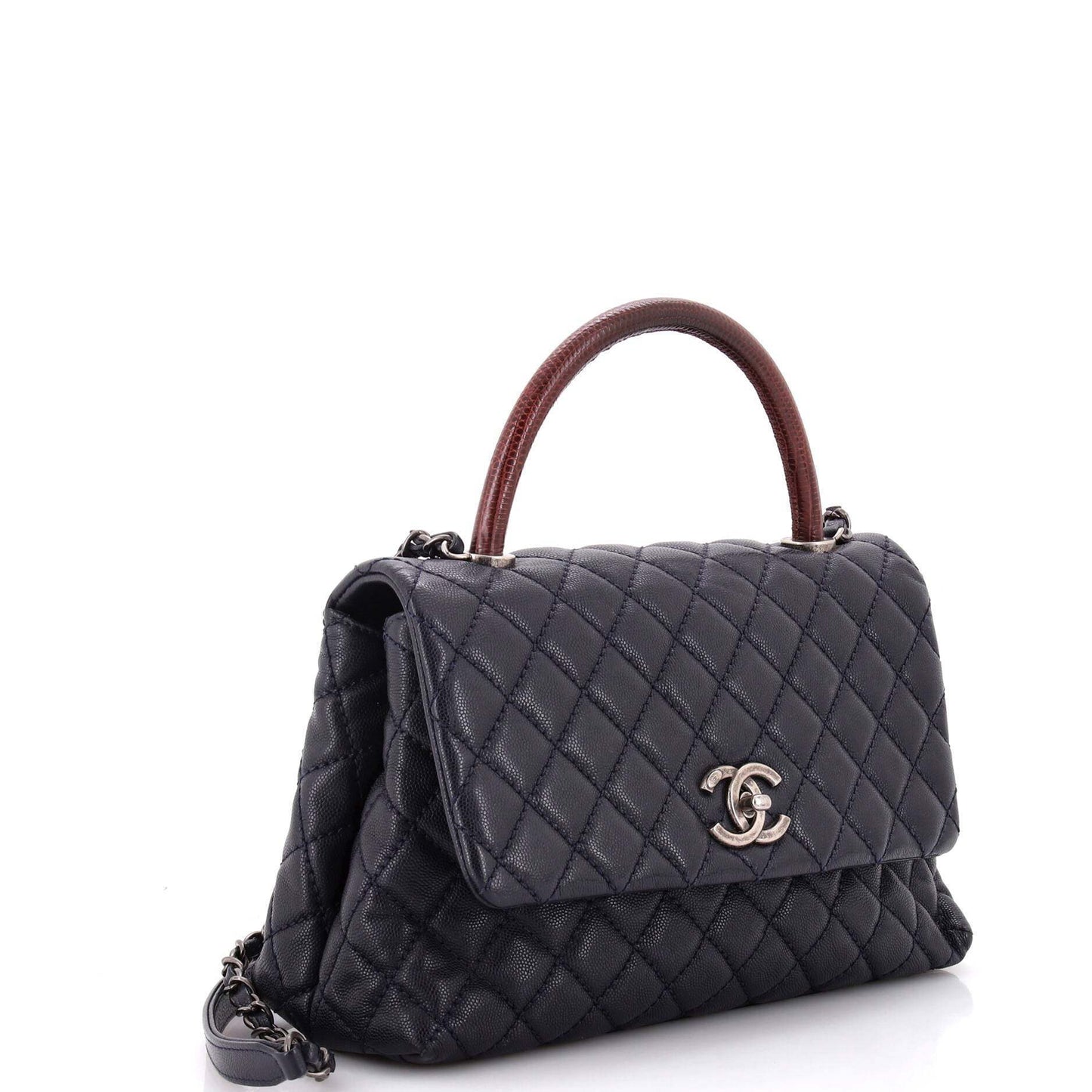 CHANELココハンドル キャビアスキン リザード