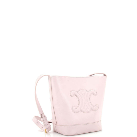 Celine Cuir Triomphe Bucket Bag Leather Small
