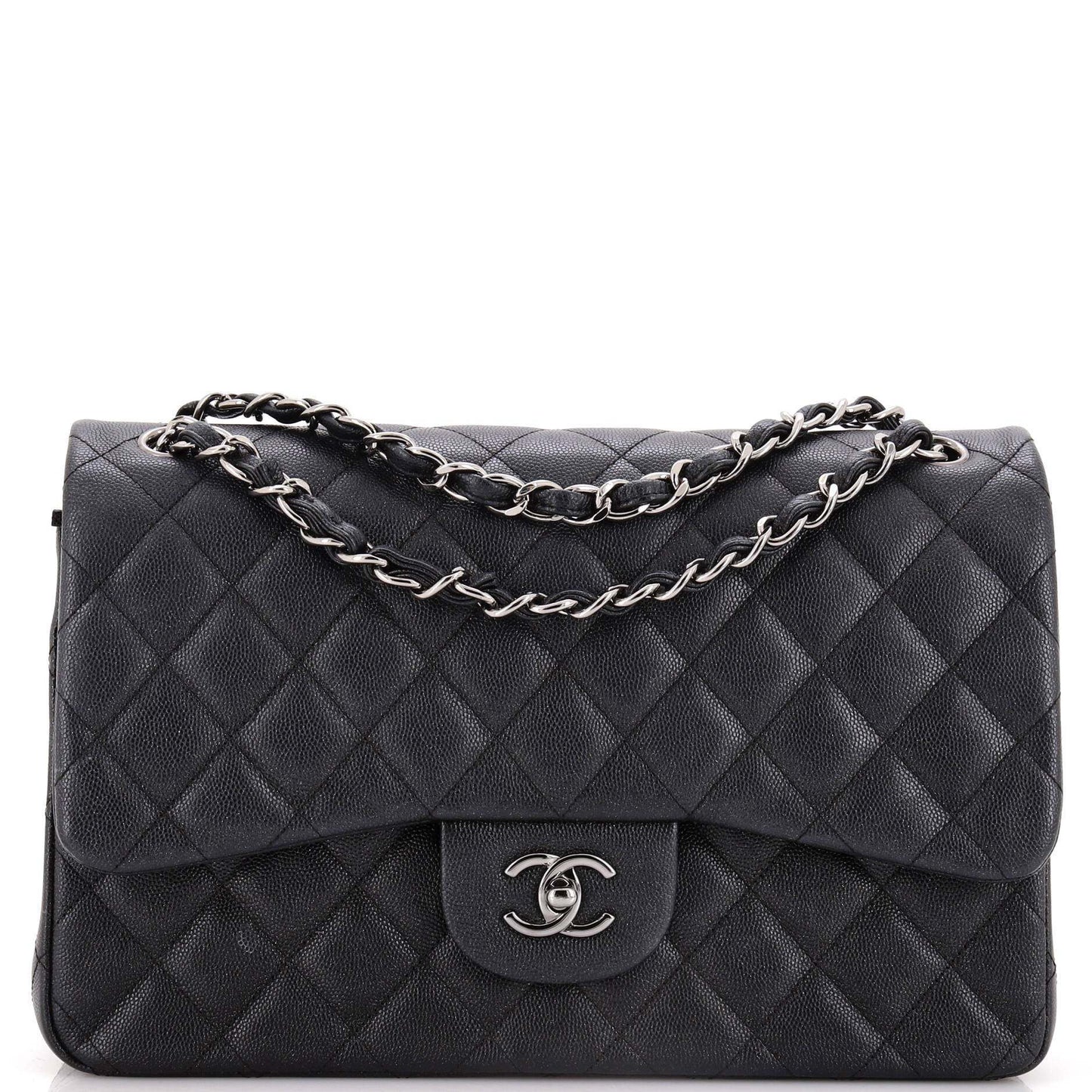 【極美品】CHANELキャビアスキン ジャンボ イリディセント