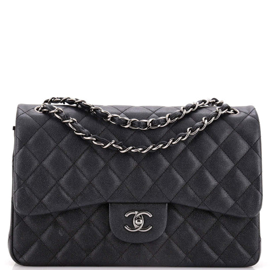 【極美品】CHANELキャビアスキン ジャンボ イリディセント